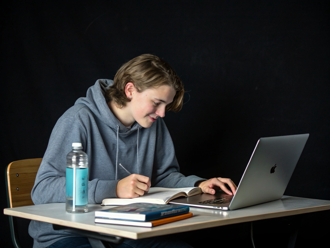 Student taking the online driver improvement course on a laptop